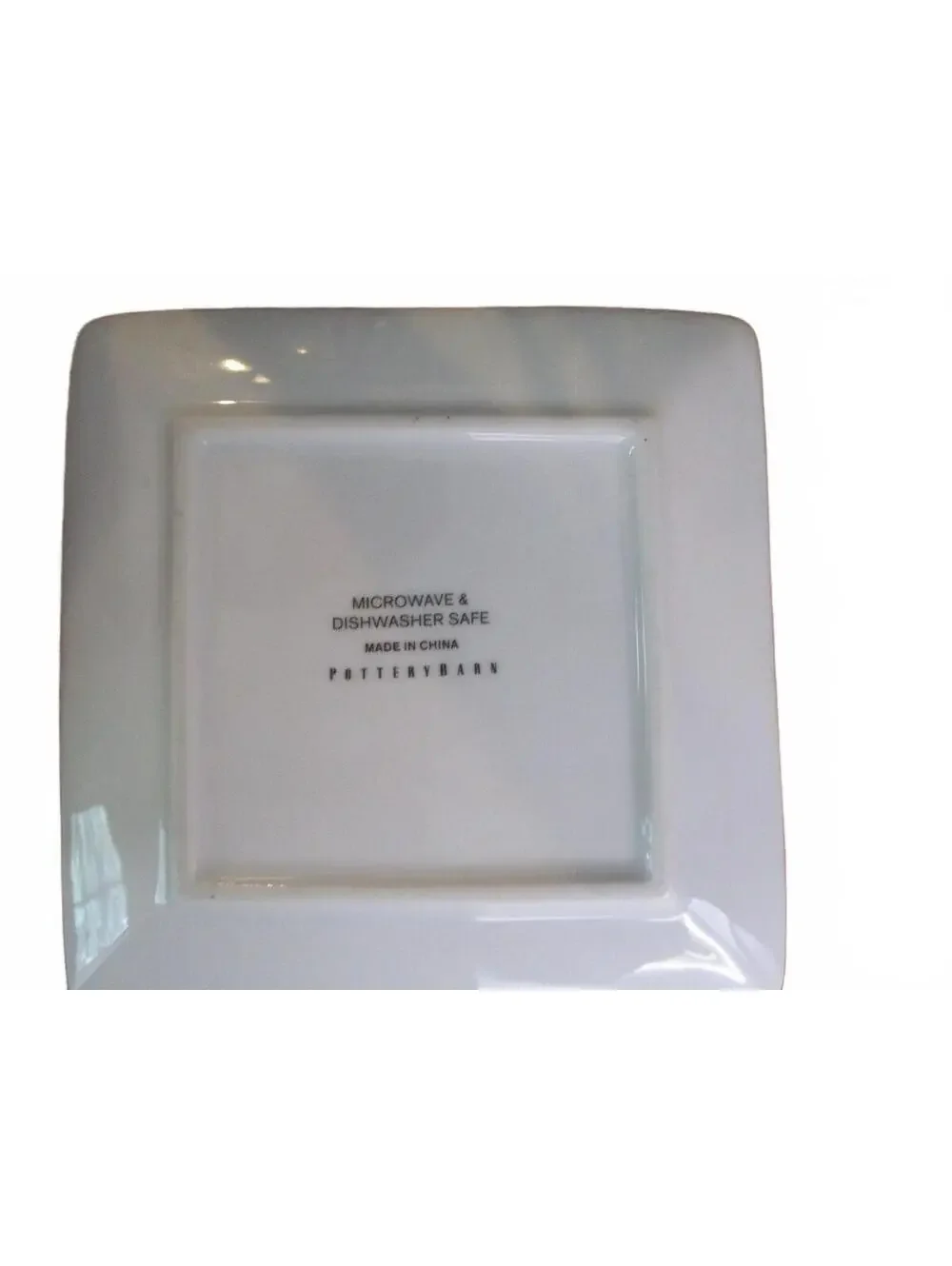 Pottery Barn City Appetizer Plate 5.5” Square Book Tower Detroit Black White